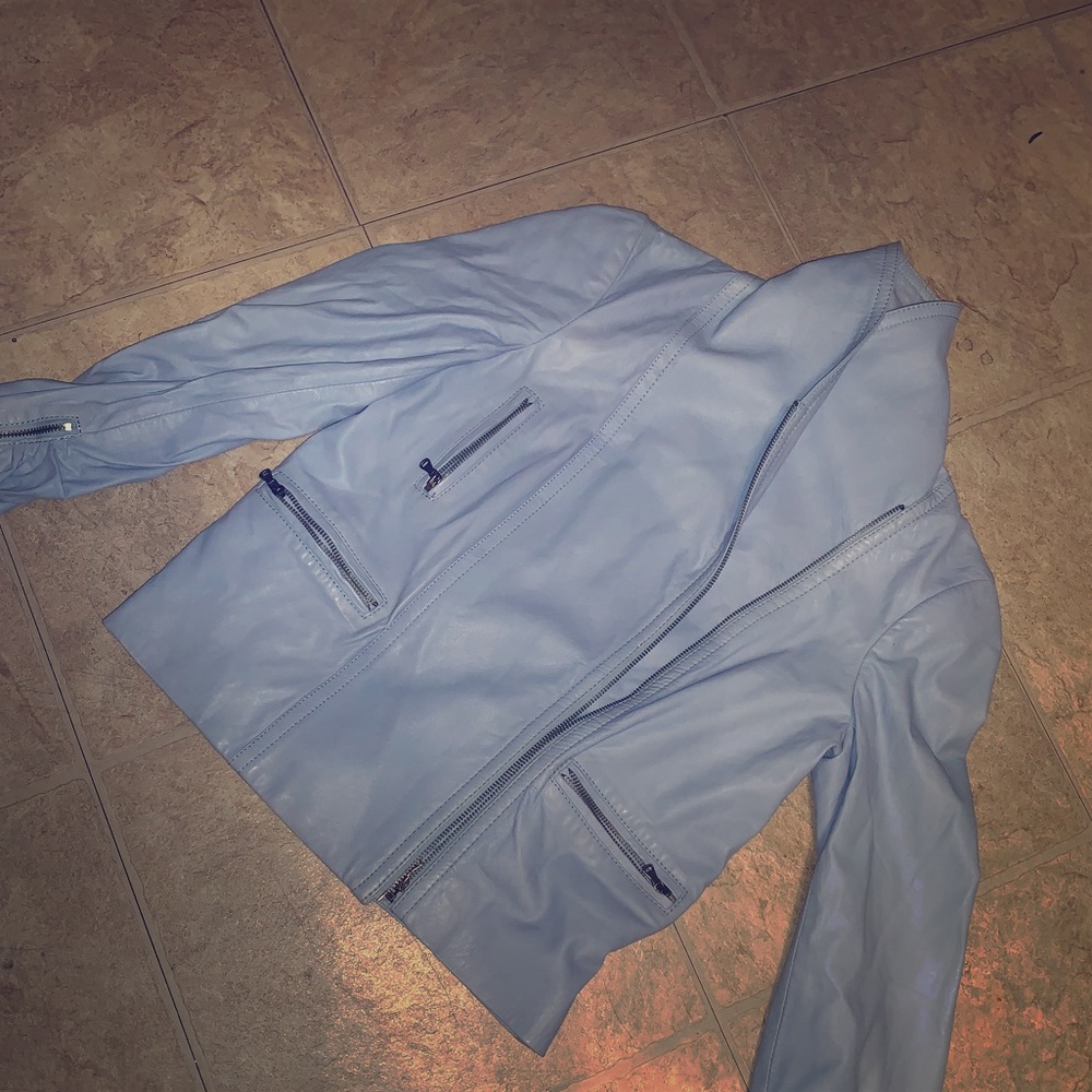 ALICE + OLIVIA BUTTERY SOFT LEATHER JACKET